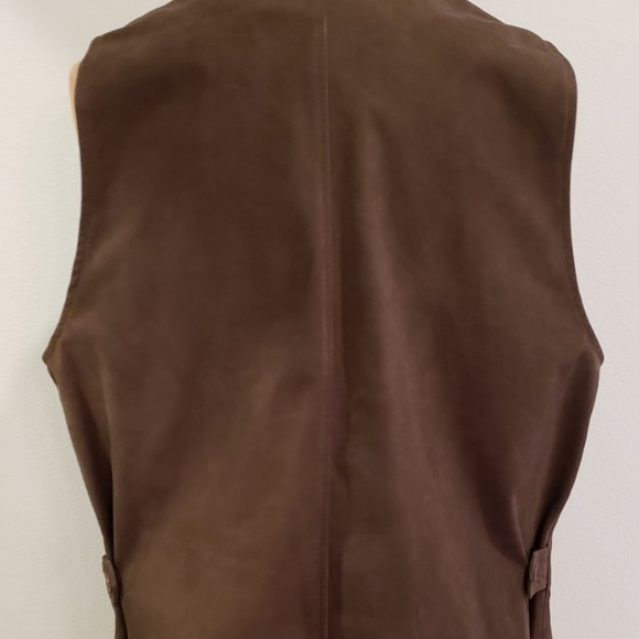 brown suede leather men's vest Siegler & Co XL - Picture 7 of 7